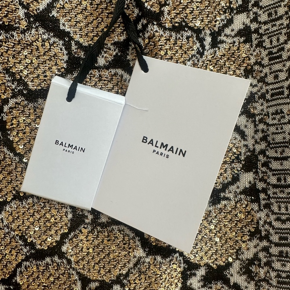 Balmain Python Print Knit Maxi Dress - Picture 6 of 8